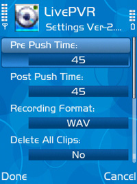 Live PVR for cell phone